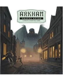 gra Arkham Travel Guide z miastem w stylu Lovecrafta